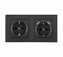 Розетка двойная (двухпостовая) с USB Arte Milano SET06-2-47-1-40-1 black