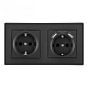 Розетка двойная (двухпостовая) с USB Arte Milano SET06-2-47-1-40-1 black