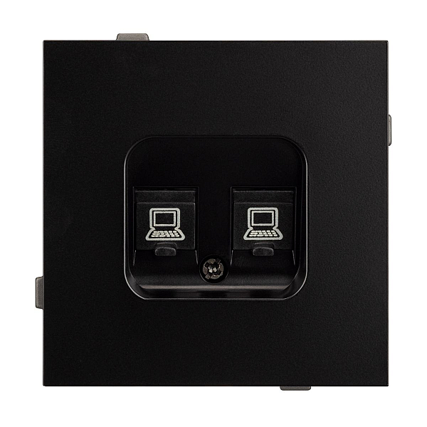 Механизм компьютерной розетки двойной Arlight SCT-TENDO-MPC2-PL-BK (RJ-45, CAT6) 054101