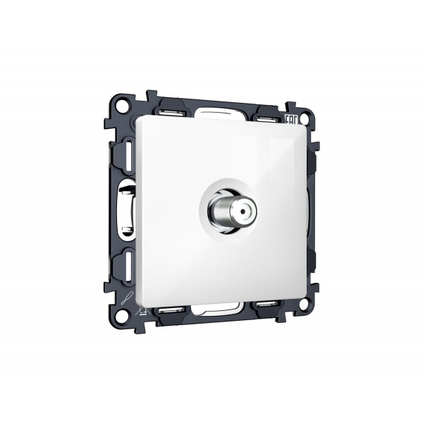 Комплект механизма TV розетки SAT 5-2400MHz 3.5dB Alfa Белый глянец Quant Ambrella Volt MA113050 (AP1130, VM215)