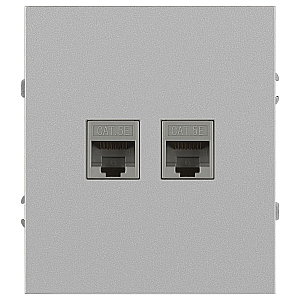 Розетка Эра Arktik 16-3108-03 информационная двойная 2XRJ45 алюминий Б0070486