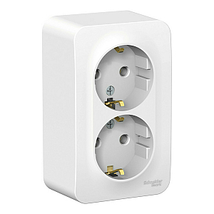 Розетка 2-ая с/з без шторок, 16А, 250В Systeme Electric Blanca наруж BLNRA010201