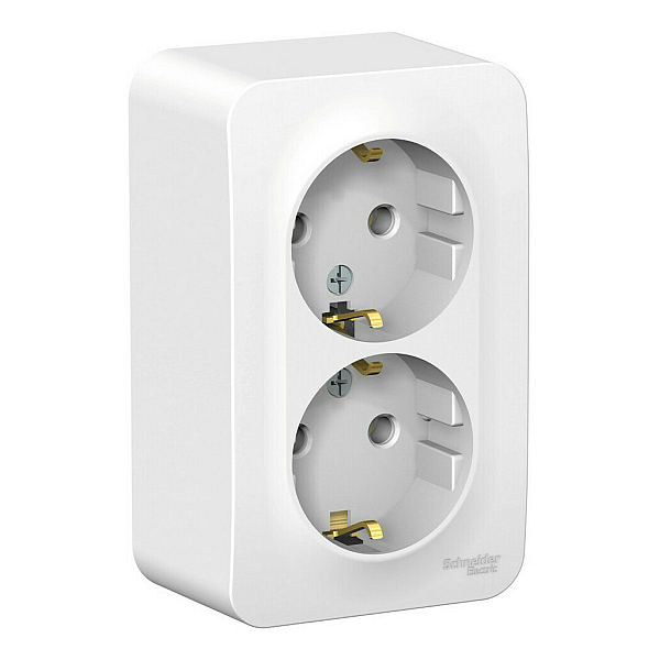 Розетка двойная 2К+З Systeme Electric Blanca 16A 250V белая BLNRA010201