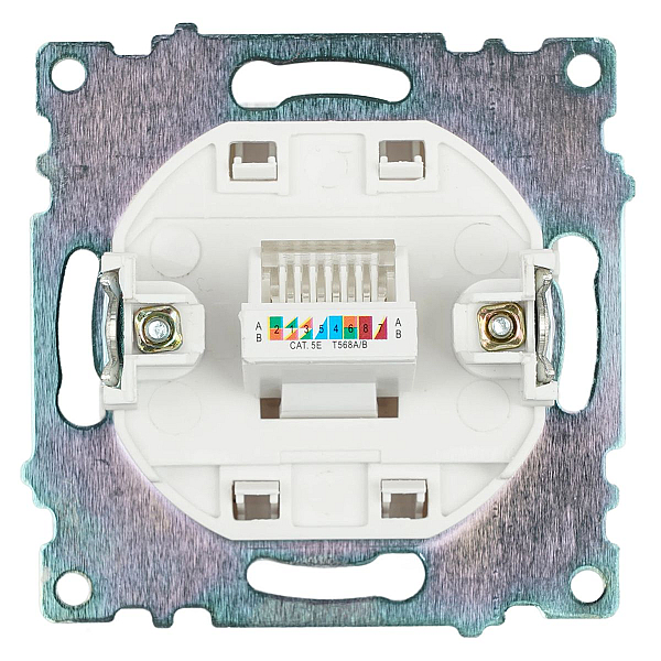 Розетка компьютерная RJ-45 Stekker Катрин белый GLS00-7107-01 39305