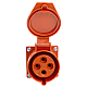 Розетка 3P+PE Stekker с крышкой красный RST32-124-44 49436