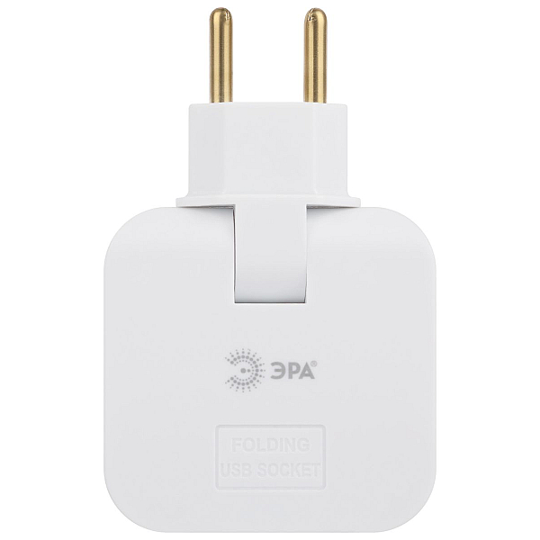Разветвитель электрический Эра SPF-2-FL-USBC поворотный на 2 розетки + 2USB A+C 10А белый Б0069090