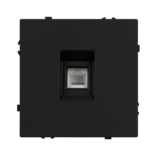 Розетка телефонная софт-тач черный оникс Arlight SCT-MTL1-SFPL-BK (RJ-11, 4C) 054301(1)