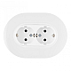 Круглая розетка двойная с/з и шторками Arte Milano SET08-double-40-2 white