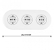 Круглая розетка тройная (трехпостовая) с/з и шторками Arte Milano SET08-3-40-1x3 white