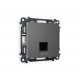 Комплект механизма компьютерной розетки RJ-45 экранированной с автоматической защитной шторкой Alfa Антрацит серый Quant Ambrella Volt MA662005 (AP6620, VM185)