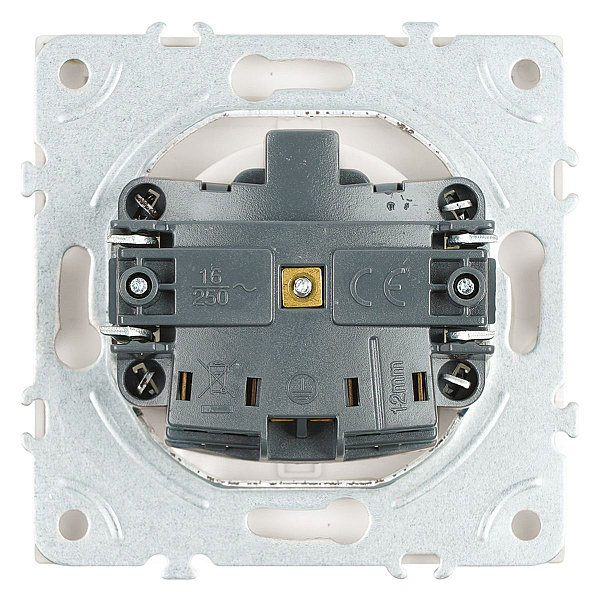 Розетка 2P+PE Stekker Эмили со шторками крышкой белый фарфор RST16-5112-01 49881
