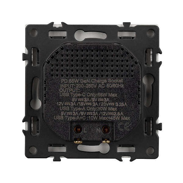 USB Розетка тип A+C софт-тач никель Arlight SCT-MUAC-SFPL-FC-IS (65W, QC3) 059447(1)