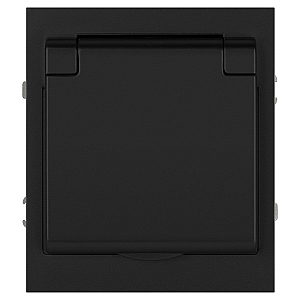 Розетка Эра Arktik 16-2103-05 с заземлением 2P+E Schuko со шторками с крышкой 16А-250В антрацит Б0070438