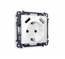 Комплект механизма розетки 2USB A+A 18W (быстрая зарядка) с/з Ambrella Volt Alfa MA109010