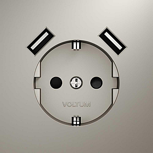 Розетка с USB, А+А Voltum S70 VLS040403 (кашемир)