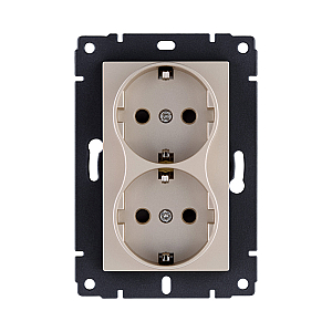 Розетка штепсельная SCHUKO двойная 16A/250 В, золотой Kollinger REA-032GD для Aspekt, Eleganz, Reflex