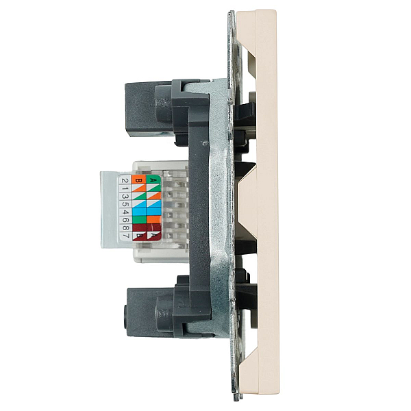 Розетка компьютерная 1-местная RJ-45 (механизм) Эмили, RST00-5117-08, кашемир, soft touch 49899