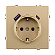 Розетка штепсельная SCHUKO 16A/250 В с USB A+C 20W, золотой Kollinger Eclipse EC-016GD