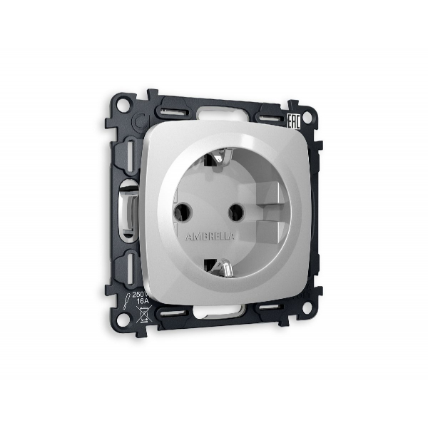 Комплект механизма розетки с/з на винтовых зажимах Ambrella Volt Omega MO406010 Комплект механизма розетки с/з на винтовых зажимах Ambrella Volt Omega MO406010