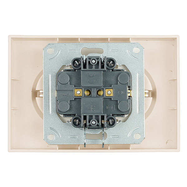 Розетка 2-местная с защитной шторкой, Stekker, с/з, 250В, 16А Эмили, RST16-5114-08, кашемир, soft touch 49908