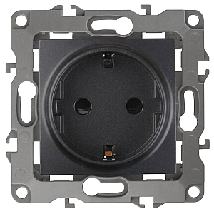 Розетка 2P+E Schuko со шторками Эра 12-2102-05 Б0014691