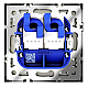 Розетка компьютерная встраиваемая Voltum S70 двойная RJ45+RJ45 кат.6, (шелк) VLS060204