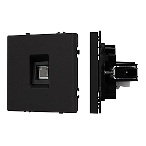 Розетка телефонная софт-тач черный оникс Arlight SCT-MTL1-SFPL-BK (RJ-11, 4C) 054301(1)