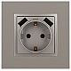 Розетка ЭРА Elegance 14-4109-16 2P+E 16A-250В штор. с 2xUSB 5В-3А титан Б0065775
