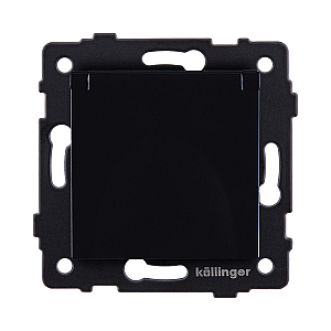Розетка штепсельная SCHUKO 16A/250 В с крышкой, черный Kollinger REA-006BK для Aspekt, Eleganz, Reflex