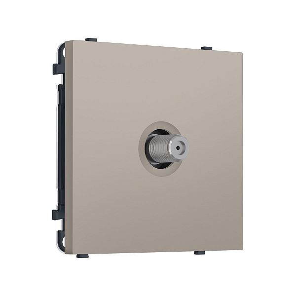 Комплект механизма TV розетки SAT SIGMA Серо-бежевый матовый 5-2400MHz 3.5dB QUANT PRO Ambrella Volt MS373050 (SP3730, PR215)