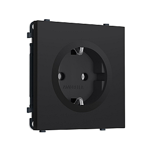 Комплект механизма электрической розетки SIGMA Черный Мягкое касание 50Hz 2P+E с/з 16A-250V QUANT PRO Ambrella Volt MS986010 (SP9860, PR141)