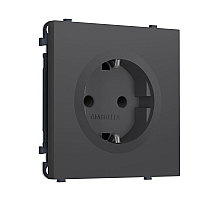 Комплект механизма электрической розетки SIGMA Графит Мягкое касание 50Hz 2P+E с/з с/ш 16A-250V QUANT PRO Ambrella Volt MS907010 (SP9070, PR141)