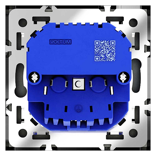 Розетка встраиваемая Voltum S70 с заземлением и защитными шторками, 16А, с USB, A+A, (титан) VLS040406