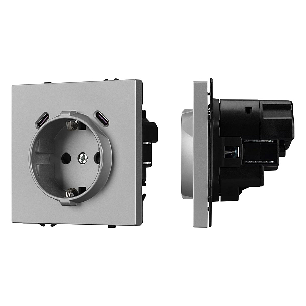 Механизм розетки с USB зарядкой Arlight SCT-NOBE-MUCC-SFPL-IS (230V, 16A) 061817