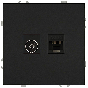 Розетка Эра Galaxy 15-3110-05 комбинированная RJ45+TV IP20 антрацит Б0070784
