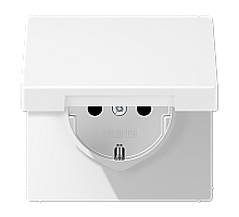 Розетка Schuko с крышкой Jung LS1520BFKLWWM