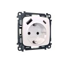 Комплект механизма розетки 2USB A+C 20W (быстрая зарядка) с/з Ambrella Volt Omega MO210010