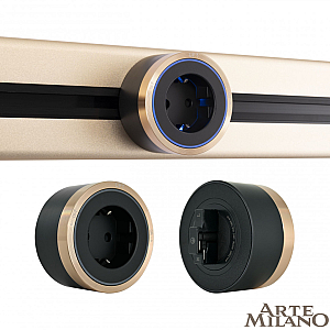 Трековая розетка Arte Milano Am-track-sockets 380066TS LED/ES Gold