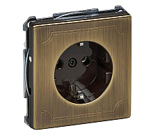 Розетка Schneider Electric Merten Antique/Artec с/з и шторками MTN2301-4143