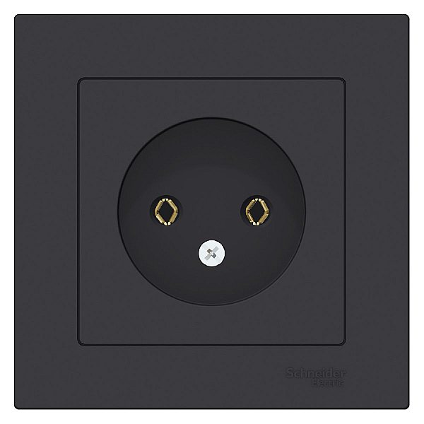 Розетка 2К Systeme Electric AtlasDesign 16A 250V карбон ATN001040