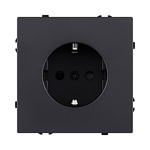 Розетка штепсельная SCHUKO 16A/250 В, черный матовый Kollinger Eclipse EC-014BK