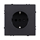 Розетка штепсельная SCHUKO 16A/250 В, черный матовый Kollinger Eclipse EC-014BK
