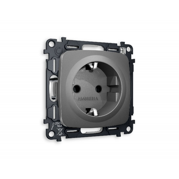 Комплект механизма розетки с/з на винтовых зажимах Ambrella Volt Omega MO656010 Комплект механизма розетки с/з на винтовых зажимах Ambrella Volt Omega MO656010