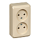 Розетка двойная 2К Systeme Electric Этюд 16A 250V кремовая PA16-005K