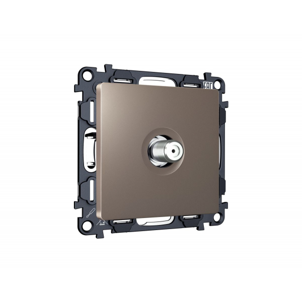 Комплект механизма TV розетки SAT 5-2400MHz 3.5dB Alfa Темная бронза матовый Quant Ambrella Volt MA643050 (AP6430, VM215)