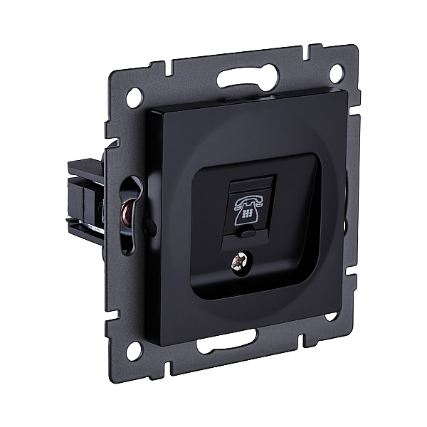 Розетка телефонная RJ11, черный Kollinger REA-009BK для Aspekt, Eleganz, Reflex