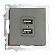 Розетка 2хUSB Stekker Катрин графит GLS10-7115-06 49422