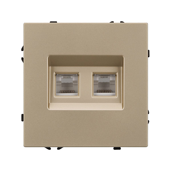 Розетка телефонная двойная софт-тач золотой песок Arlight SCT-MTL2-SFPL-GD (2хRJ-11, 4C) 054310(1)