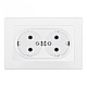 Розетка двойная с/з и шторками Arte Milano SET06-double-40-2 white
