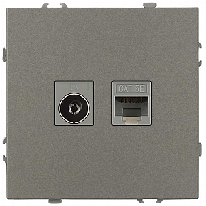 Розетка Эра Galaxy 15-3110-07 комбинированная RJ45+TV IP20 титан Б0070788